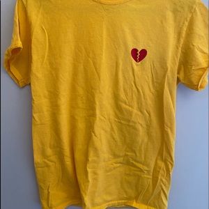 yellow heart break shirt